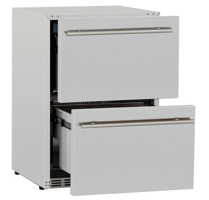 True Flame - 24" 5.3C Deluxe Outdoor Rated 2-Drawer Fridge - TF-RFR-24DR2