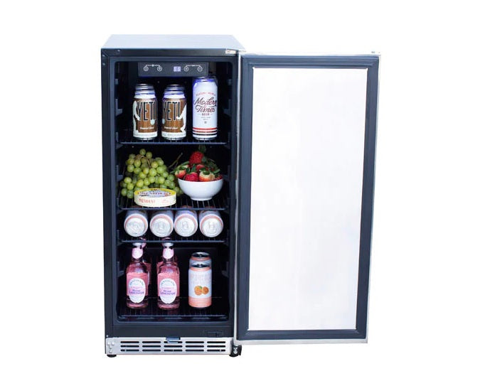 True Flame - 15" Outdoor Rated Fridge w/Stainless Door - TF-RFR-15S