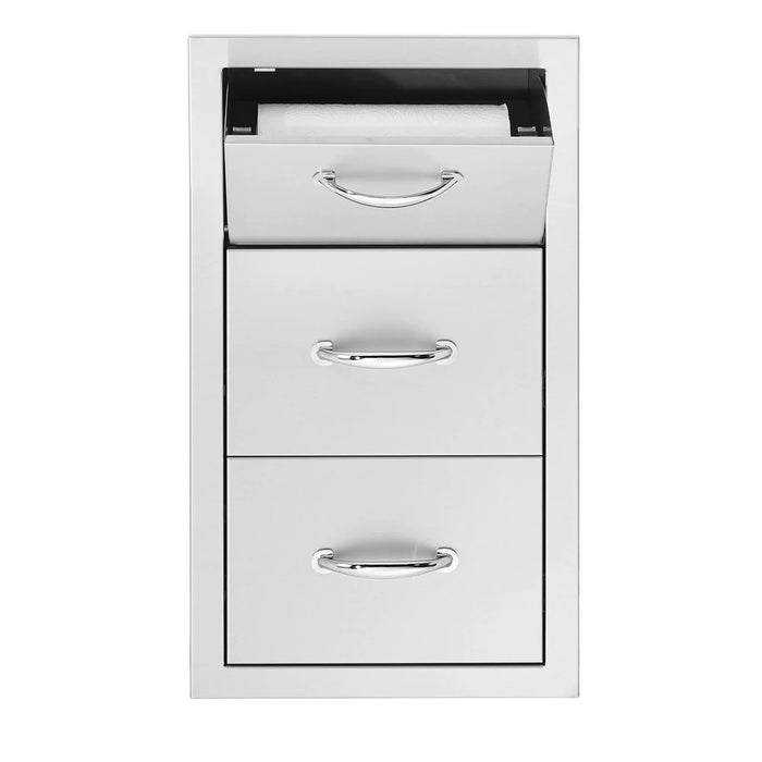 True Flame - 17" Vertical 2-Drawer & Paper Towel Holder Combo - TF-TDC-17
