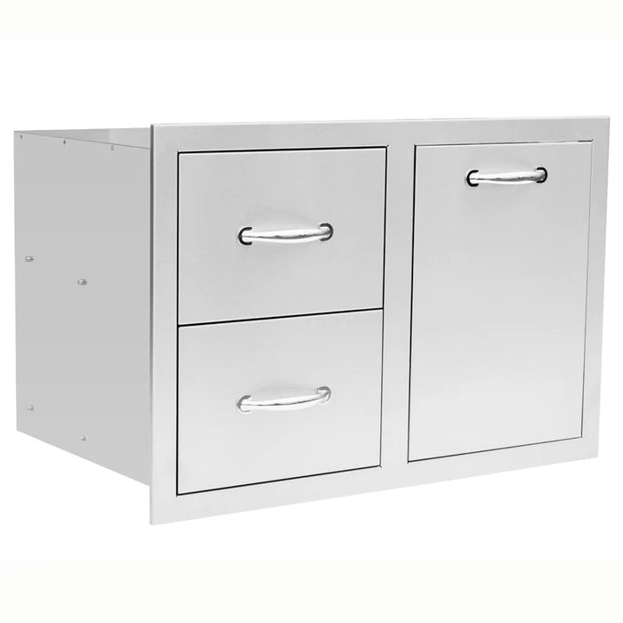 True Flame - 33" 2-Drawer & Vented LP Tank Pullout Drawer Combo - TF-DC2-33LP