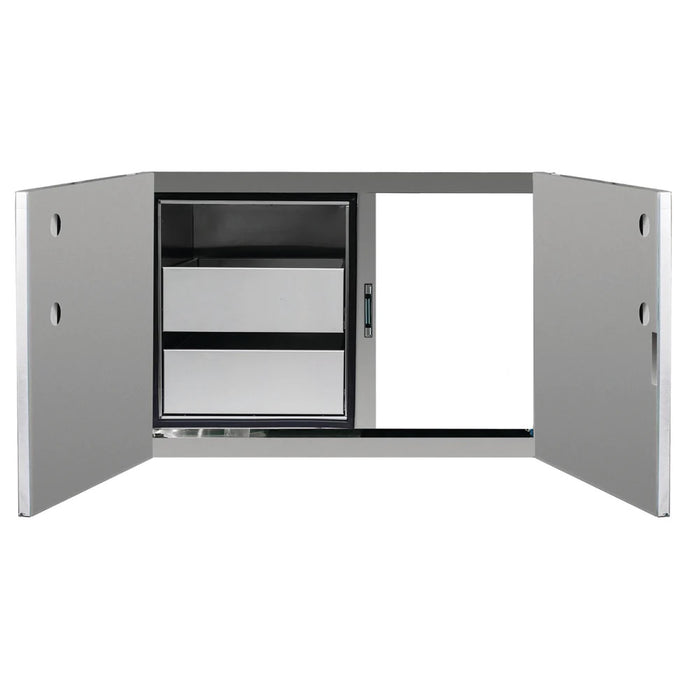 True Flame - 36" 2-Drawer Dry Storage Pantry & Enclosed Cabinet Combo - TF-DP-36DC