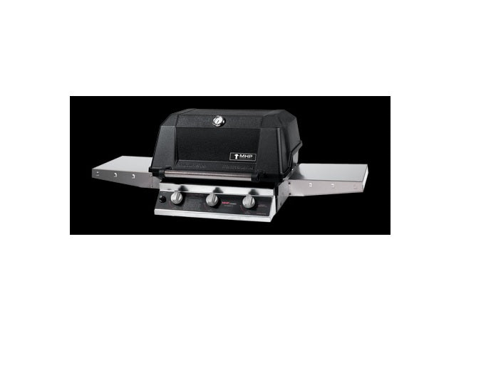 MHP Grills - Cast Stainless Steel Oval Burners and Heat Plates with SearMagic®, (2) Folding Shelves W3G4DD-NS/PS