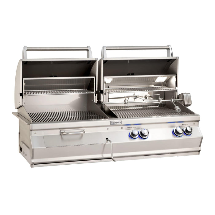 Fire Magic Built-In Grill Fire Magic Aurora A830i Gas/ Charcoal Combo Built-In Grill With Analog Thermometer - Natural Gas / Liquid Propane