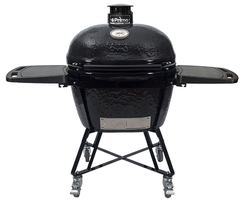 Primo Ceramic Grills Charcoal Grill Primo Ceramic Grills Oval X-Large Freestanding Charcoal Grill All-In-One (Heavy-Duty Stand, Side Shelves, Ash Tool and Grate Lifter)