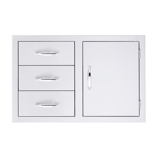 Summerset Drawer & Access Door Summerset - Outdoor Kitchen 33" 3-Drawer & Access Door Combo - 304 Stainless Steel - BBQ Island Accessories